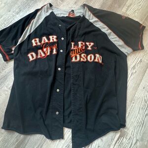 Harley-Davidson Black and Gray Men's Jersey